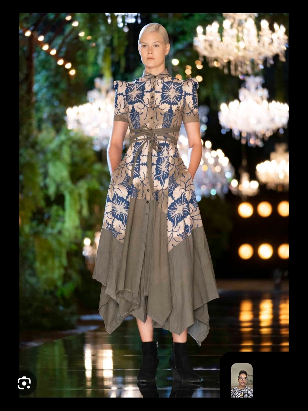 Making The Cut Asymmetrical Wrap Tie Collared Button Down Dress 100% Cotton M - Picture 2 of 4